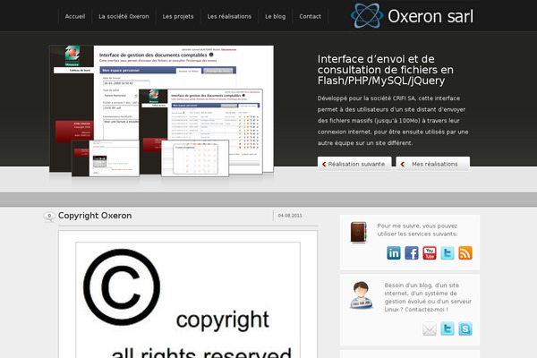 oxeron.com site used Sleekslide