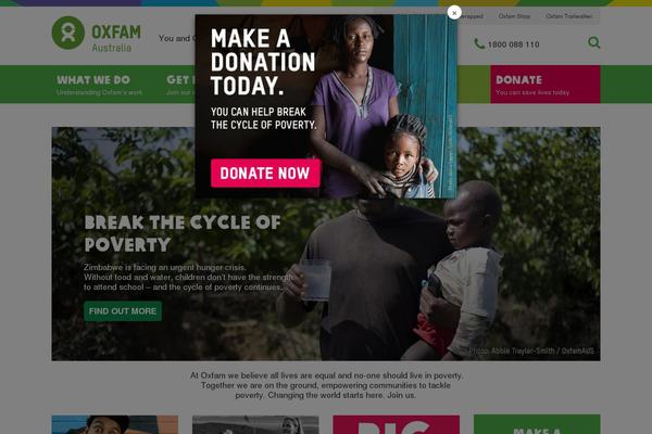 oxfam.org.au site used Oxfam-bootstrap