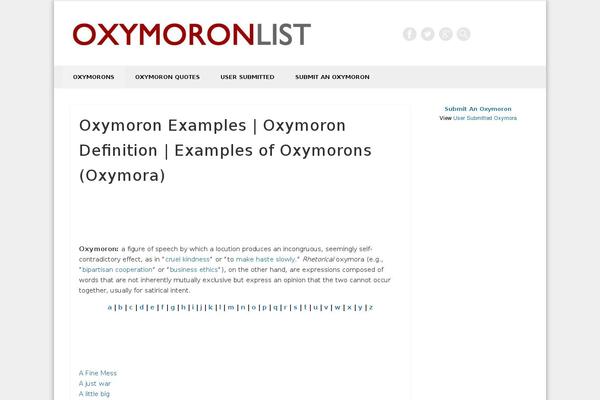 oxymoronlist.com site used Pinboard