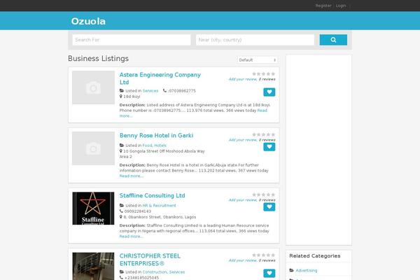 ozuola.com.ng site used Flatpage