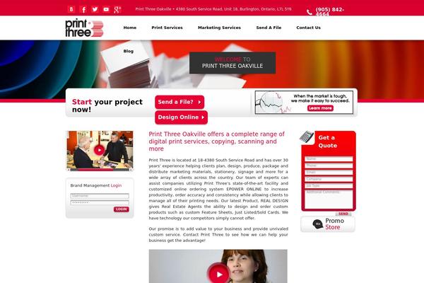 Printthree theme site design template sample