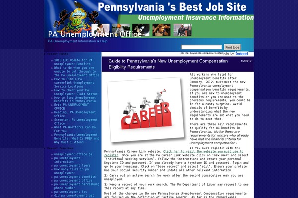 pa-unemployment-office.com site used Tech-blue-theme