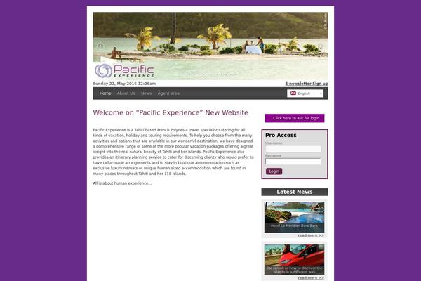 pacific-experience.com site used Tourplan
