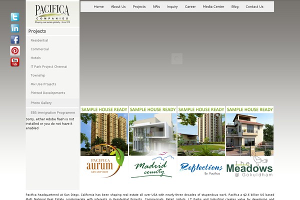Pacifica theme site design template sample