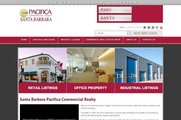 pacificasantabarbara.com site used Blue-and-greyy