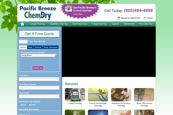 pacificbreezechemdry.com site used Templateeleven