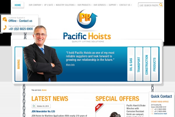 pacifichoists.com.au site used Pacifichoists