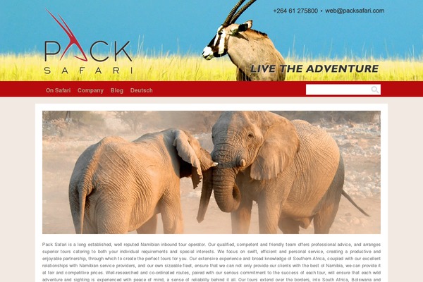 packsafari.com site used Wp Clearphoto