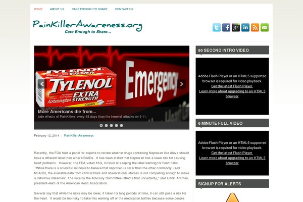 painkillerawareness.org site used Wp-suvsport