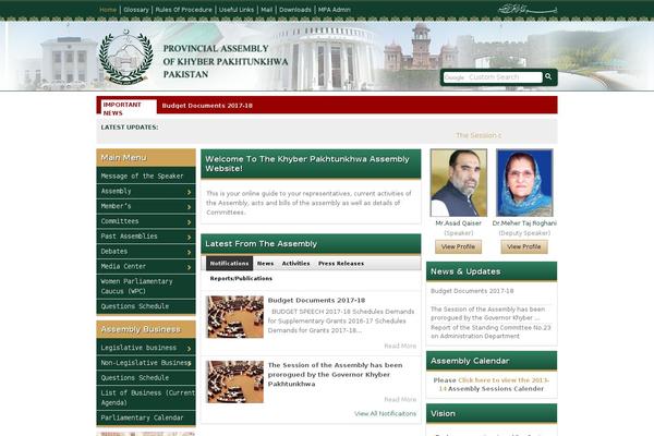 pakp.gov.pk site used Kpk-assembly