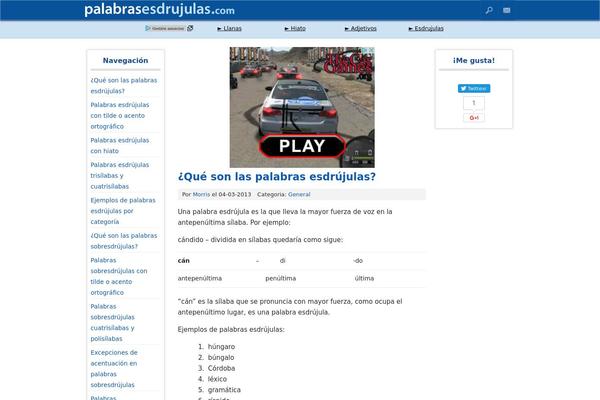 palabrasesdrujulas.com site used Spaze