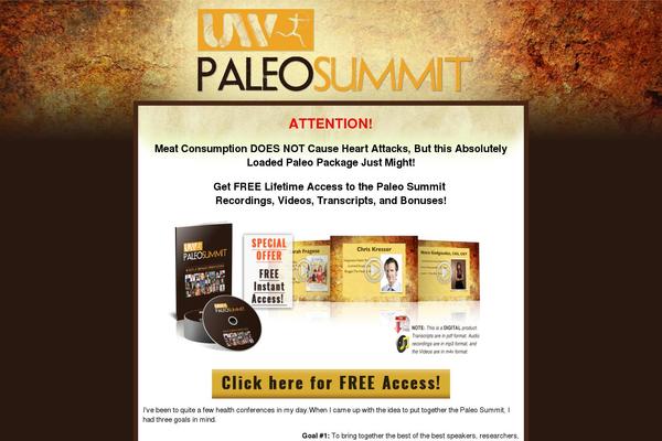 Paleo theme site design template sample