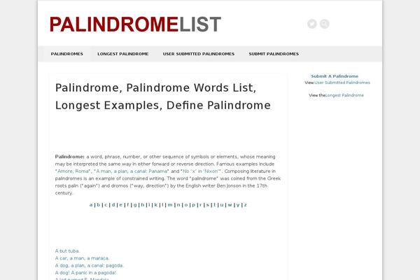 palindromelist.net site used Pinboard