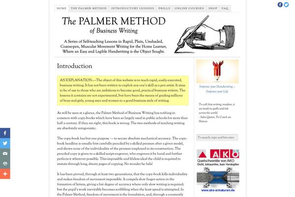 palmermethod.com site used Thesis 1.8