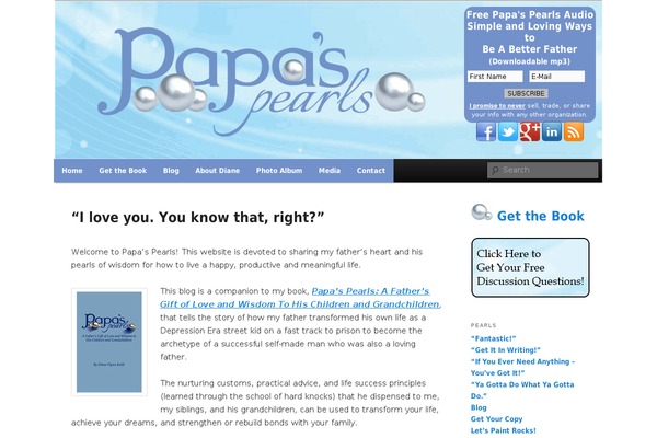 papaspearls.com site used Twentyeleven-withsidebar