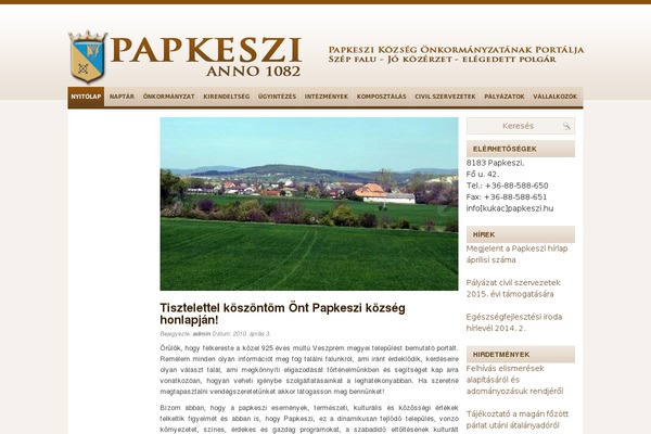 papkeszi.hu site used Glorius