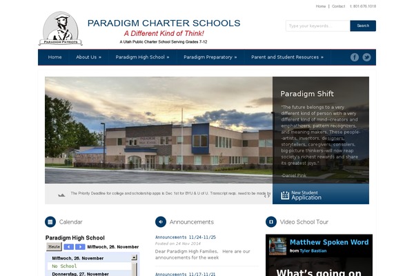paradigmschools.org site used Grand College V1.09
