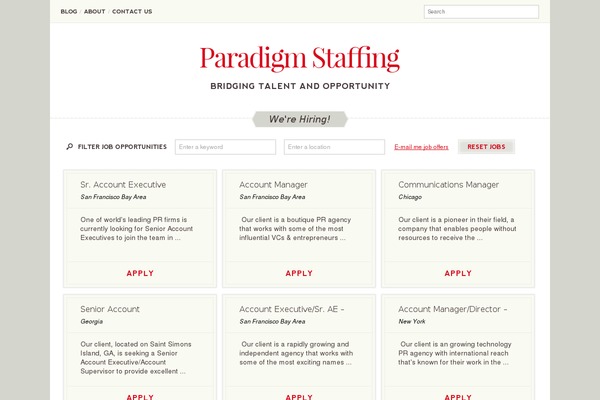 Paradigm theme site design template sample