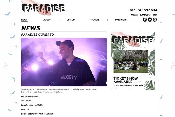 paradisemusic.com.au site used Paradise