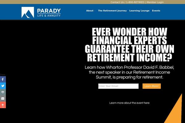 paradyfinancial.com site used Parady-bootstrap