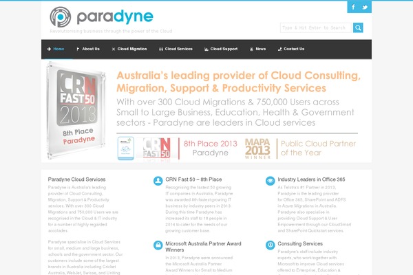 paradyne.com.au site used Avando