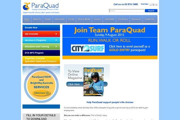 paraquad.org.au site used Paraquad-new