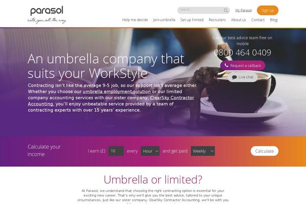 Parasol theme site design template sample