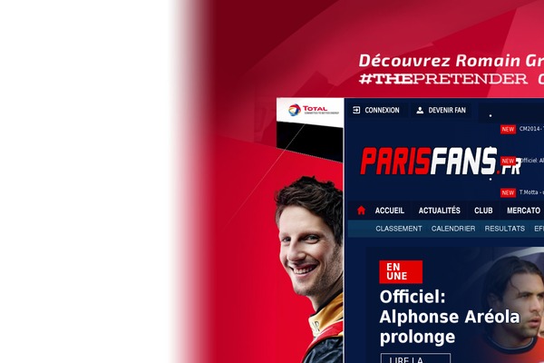 parisfans.fr site used The-league