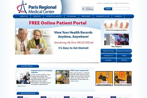 parisregionalmedical.com site used Hospital