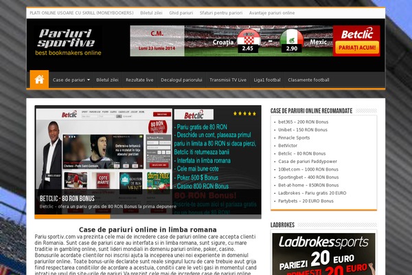 pariu-sportiv.com site used Sahifa