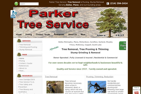 Parker theme site design template sample