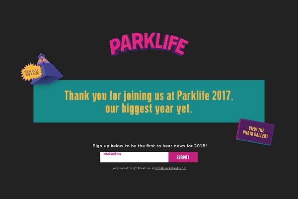 parklife.uk.com site used Plot-custom