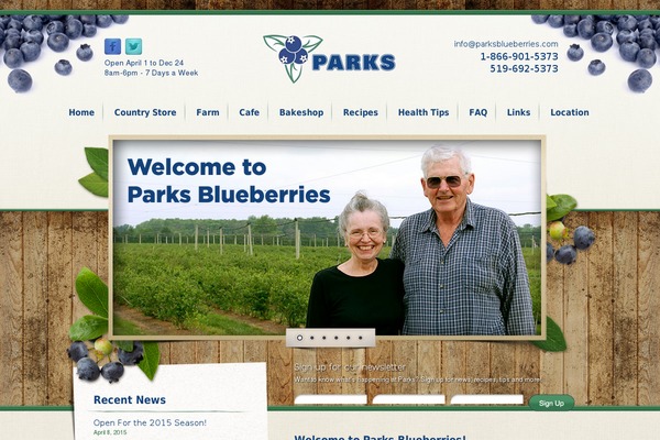 parksblueberries.com site used Parks