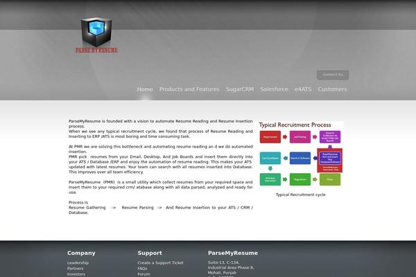 parsemyresume.com site used Saas I
