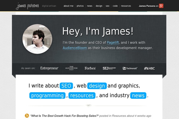 James theme site design template sample
