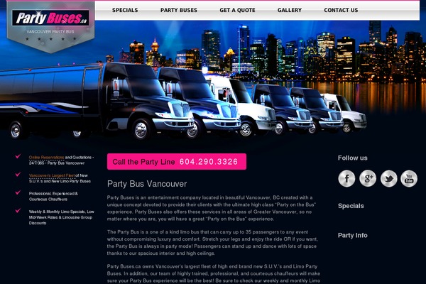 partybuses.ca site used Silverlady