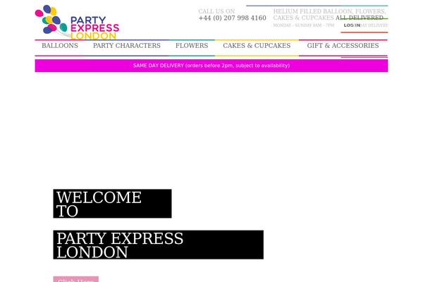 partyexpresslondon.co.uk site used Storefront Child