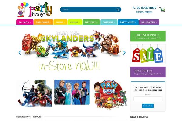 PartyHouse theme websites examples