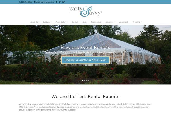 partysavvy.com site used Partysavvy