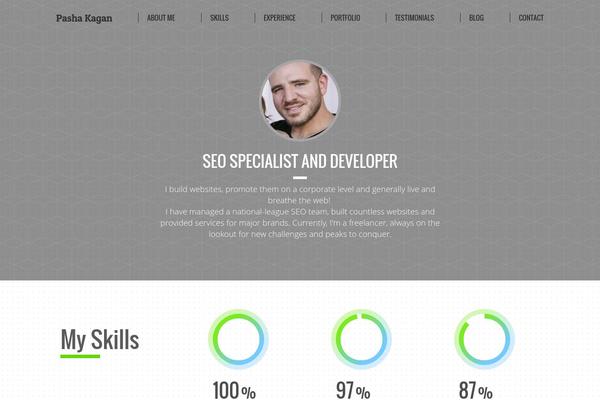 Personage theme site design template sample