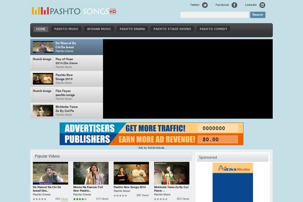 pashtosongshd.com site used Videostream