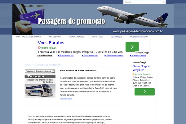 passagensdepromocao.com.br site used OS Blue sky