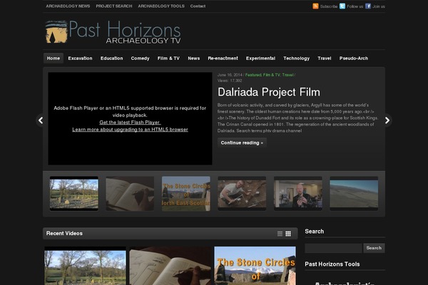 pasthorizons.tv site used Videozoom