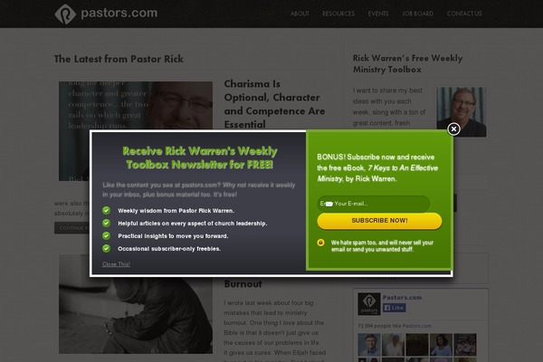 pastors.com site used Lean-pastors