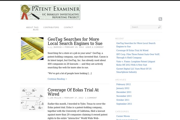 patentexaminer.org site used Platform
