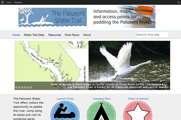 patuxentwatertrail.org site used Headway