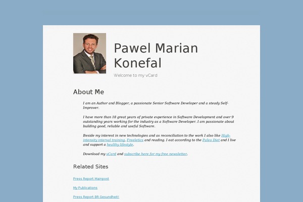 pawel-konefal.de site used Vcard