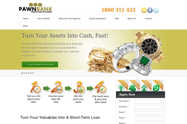 pawnbank.com.au site used Twentyonedesigns