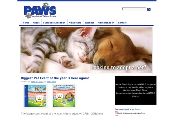 paws.org.my site used Paws
