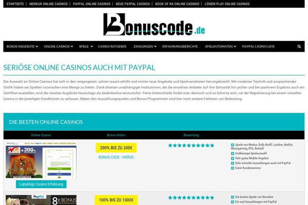paypal-casinos-online.com site used Bonuscode